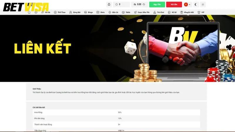 Trở thành đại lý Betvisa với nhiều quyền lợi